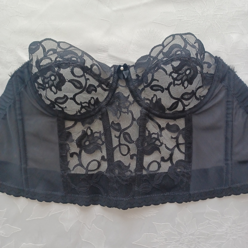 VICTORIAS SECRET GOLD LABEL VINTAGE BLACK LACE CORSET SIZE 36B - Picture 5 of 16